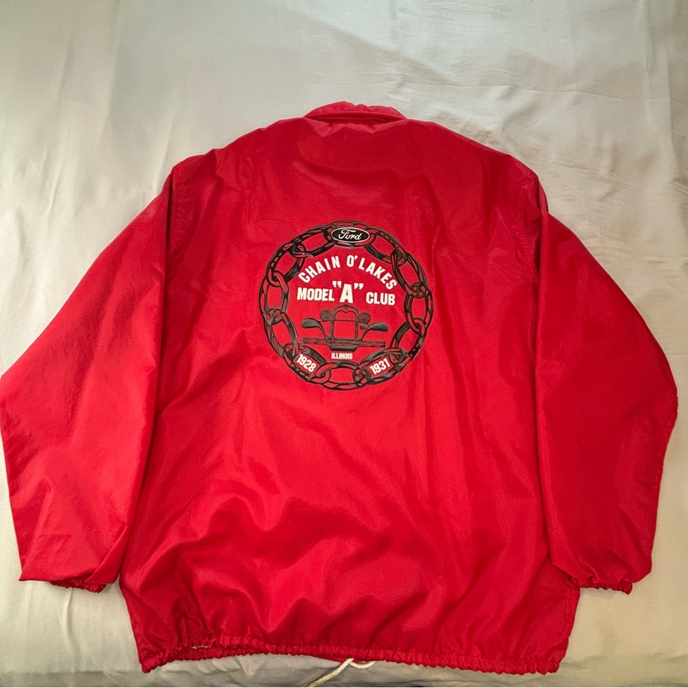 Vintage Ford Car Club Nylon Jacket Men’s Large Pla-Jac‎ By  Dunbrooke Model A